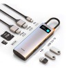 USB-концентратор Baseus BS-OH046, Metal Gleam, 8 Гнезд, PD, 3xUSB3.0, 2хHDMI, SD, TF, цвет: серый