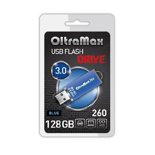 Флеш-накопитель 128Gb OltraMax 260, USB 3.0, пластик, синий