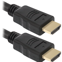 Кабель HDMI - HDMI Defender 05, 1.5м, круглый, силикон, версия 1.4, цвет: чёрный, в техпаке