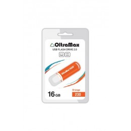 Флеш-накопитель 16Gb OltraMax 230, USB 2.0, пластик, оранжевый