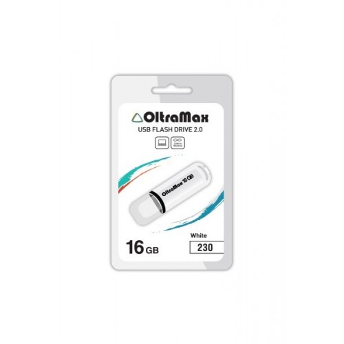 Флеш-накопитель 16Gb OltraMax 230, USB 2.0, пластик, белый