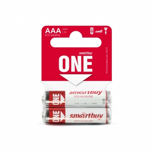 Батарейка AAA SmartBuy LR03-2BL ONE BULK ECO, 1.5В, (2/60/600)