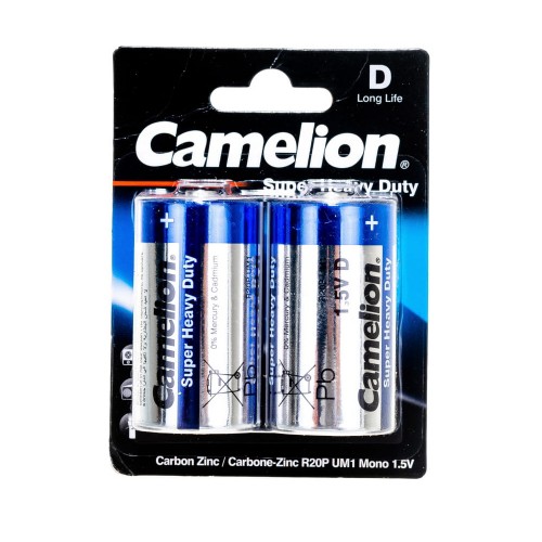 Батарейка D Camelion R20-2BL Blue, 1.5B, (2/12/144), 2шт