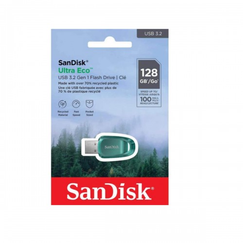 Флеш-накопитель 128Gb SanDisk Ultra Eco, USB 3.2, 100MB/s R, зелёный