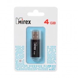 Флеш-накопитель 4Gb Mirex UNIT, USB 2.0, пластик, чёрный