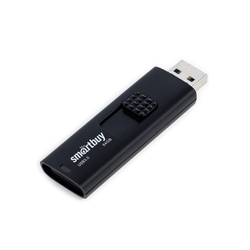 Флеш-накопитель 64Gb SmartBuy Fashion, USB 3.0/3,1, пластик, чёрный