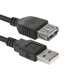 Кабель USB - USB(f) Defender USB02-06, 1.8 м, цвет: чёрный