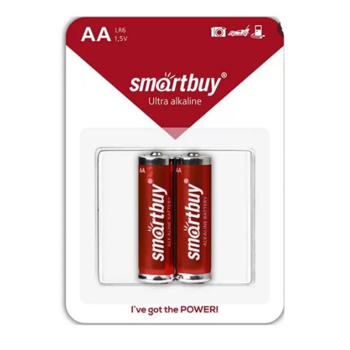 Батарейка AA SmartBuy LR06-2BL, 1.5В, (2/24/240)