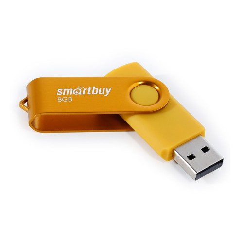 Флеш-накопитель 8Gb SmartBuy Twist, USB 2.0, пластик, жёлтый