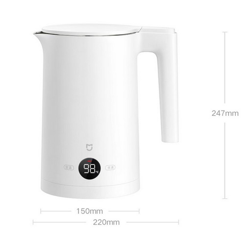 Чайник XIAOMI, Mijia, Thermostatic Electric Kettle 2, 1.5л, дисплей, 1800 Вт., цвет: белый (MJHWSH03YM)