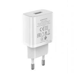 Блок питания сетевой 1 USB Borofone BA52A, Gamble, 2100mA, цвет: белый
