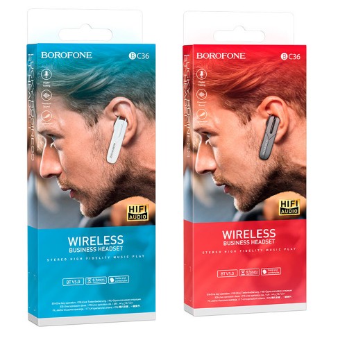Гарнитура Bluetooth Borofone BC36 Lucky Business белая
