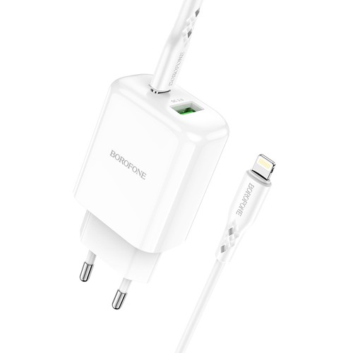 Блок питания Borofone BN4 1 USB, Type-C, 3000mA, 18Вт, белый
