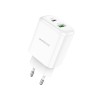 Блок питания Borofone BN4: 1 USB, 1 Type-C, 3000mA, QC3.0, белый
