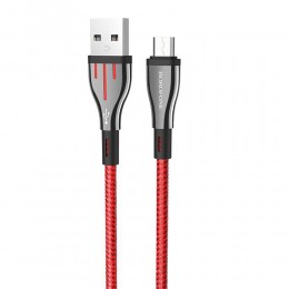 Кабель USB - микро USB Borofone BU23 Highway, 1.2м, круглый, 2.4A, нейлон, цвет: красный