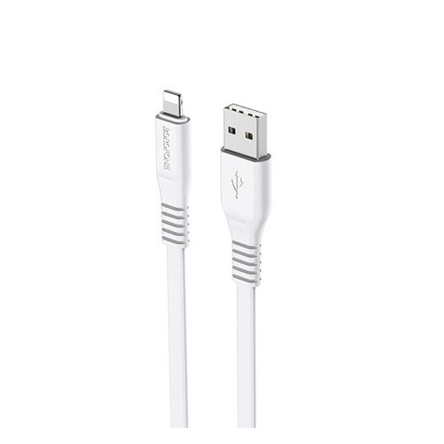 Кабель USB - 8 pin Borofone BX23 Wide power, 1.0м, 2.4A, цвет: белый