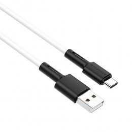 Кабель USB - Type-C Borofone BX31 Soft, 1.0м, 3,0А, цвет: белый