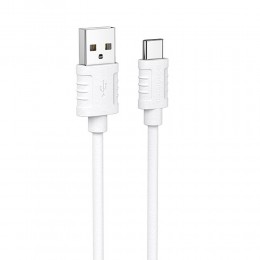 Кабель USB - Type-C Borofone BX52 Airy, 1.0м, круглый, 3,0А, силикон, цвет: белый