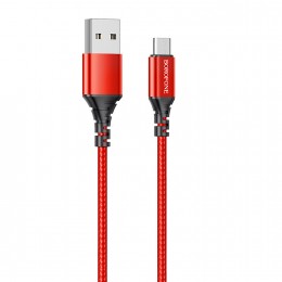 Кабель USB - Type-C Borofone BX54 Ultra bright, 1.0м, 3.0A, цвет: красный, не упакован