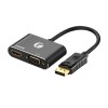 Переходник DisplayPort(m) - HDMI(f), VGA(f) VCOM CG640M, 0.15м, 4k, 30Гц, цвет: чёрный