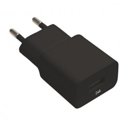 Блок питания сетевой 1 USB FaisON C-45, THIN, 2400mA, цвет: чёрный