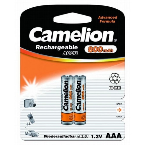 Аккумулятор AAA Camelion, R03-2BL, 800mAh, (2/24/480)