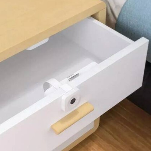 Замок умный мебельный XIAOMI, Yeelock Fingerprint Drawer Cabinet Lock, пластик, цвет: белый, (арт.ZNGS06YSB)