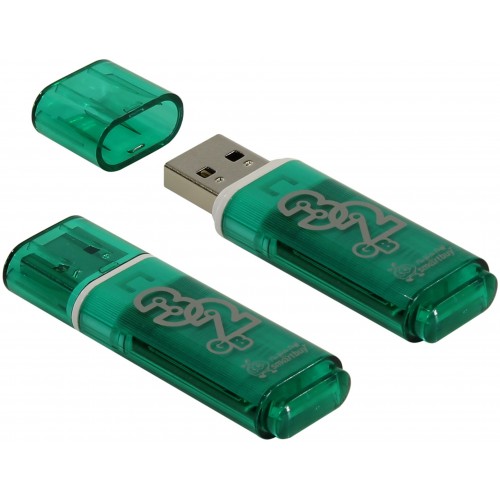 Флеш-накопитель 32Gb SmartBuy Glossy series, USB 2.0, пластик, зелёный