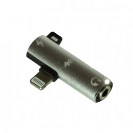 Переходник 8 pin(m) - Jack 3,5mm(f), 8 pin(f) без бренда GL068 , цвет: серебряный
