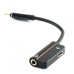 Переходник 8 pin(m) - Jack 3,5mm(f), 8 pin(f) без бренда, круглый, bluetooth, цвет: чёрный

