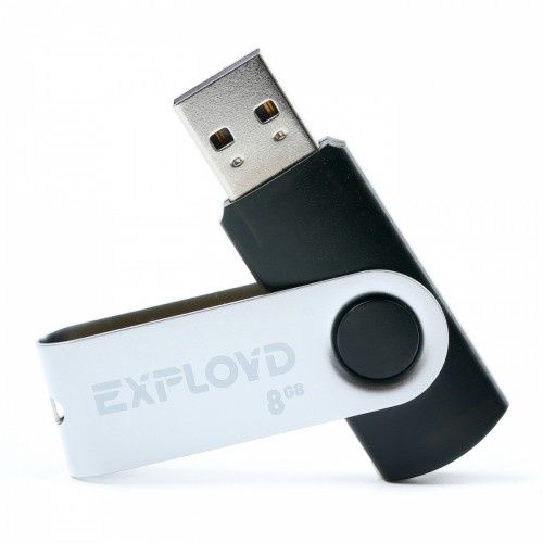 Флеш-накопитель 8Gb Exployd 530, USB 2.0, пластик, чёрный