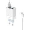 Блок питания сетевой 2 USB Borofone BA39A, Speedway, 2400mA, 18Вт, QC3.0, кабель микро USB, цвет: белый