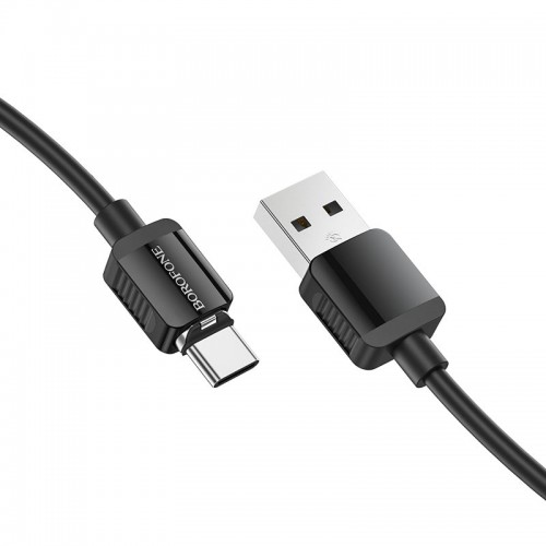 Кабель USB - Type-C Borofone BX57 Effective, 1.0м, круглый, 3,0А, пластик, магнитный, цвет: чёрный