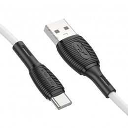 Кабель USB - Type-C Borofone BX86, 1.0м, 3.0A, цвет: белый
