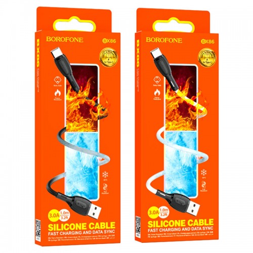 Кабель USB Type-C Borofone BX86, 1.0м, 3.0A, белый
