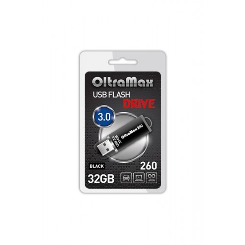 Флеш-накопитель 32Gb OltraMax 260, USB 3.0, пластик, чёрный