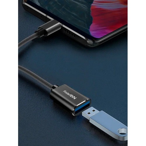 Переходник Type-C(m) - USB 3.0(f) FaisON WIRE P-23, 0,15м, цвет: чёрный