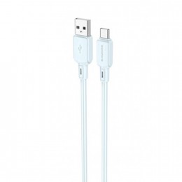 Кабель USB - Type-C Borofone BX94 Crystal Color, 1.0м, 2.4A, цвет: голубой
