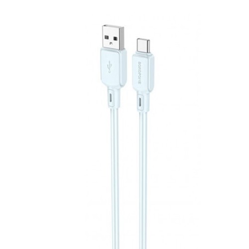 Кабель USB Type-C Borofone BX94 Crystal Color 1м, 2.4A, голубой
