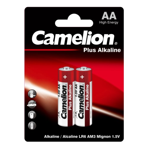 Батарейка AA Camelion LR06-2BL Plus Alkaline, 1.5В, (2/24/432)