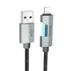 Кабель 8 pin - USB HOCO U123 Regent, 1.2м, 2.4A, цвет: чёрный