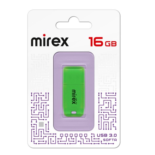 Флеш-накопитель 16Gb Mirex SOFTA, USB 3.0, пластик, зелёный