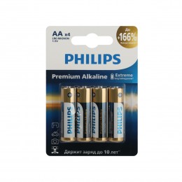 Батарейка AA Philips LR06-4BL Premium, 1.5B, (4/48/144/17280), (арт.Б0062753)