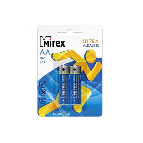 Батарейка AA Mirex LR06-2BL Ultra Alkaline, 1.5B, (2/24/240), (арт.23702-LR6-E2)