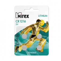 Батарейка Mirex CR2016-2BL Lithium, 3В, (2/80/480), (арт.23702-CR2016-E2)