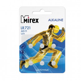 Батарейка Mirex G11-LR721-6BL Alkaline, 1.5B, (6/216/648)