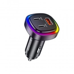 Блок питания автомобильный 1 USB, 2 Type-C Remax RCC330, QC3.0, PD 66Вт, цвет: чёрный