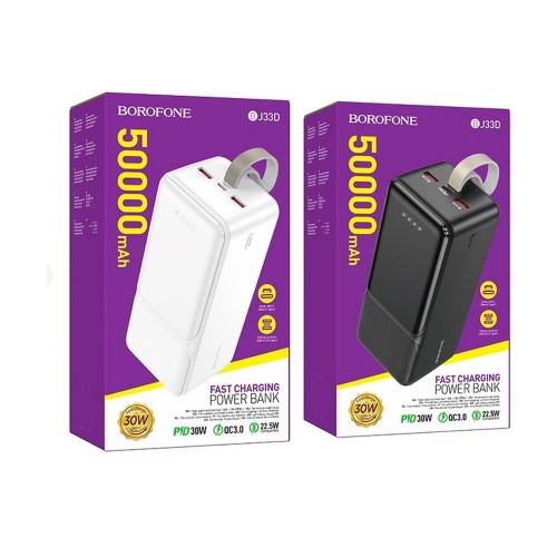 Аккумулятор внешний Borofone BJ33D, Creed, 50000mAh, цвет: чёрный