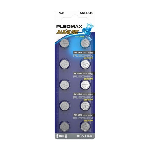 Батарейка Samsung Pleomax AG5 (393) LR754, LR48-10BL Button Cell, (10/100/1000/98000), (арт.Б0061003)