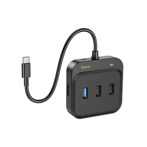 USB-концентратор HOCO HB38, EasyLink, 7 гнезд HDMI, SD, TF, USB3.0, 2хUSB2.0, PD, кабель Type-C, цвет: черный